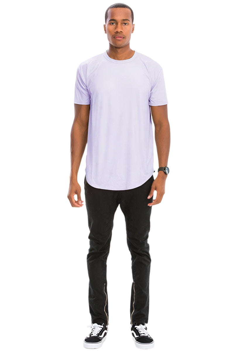 Men's light purple tee shirt in soft fabric, perfect for casual wear or vacation outings
