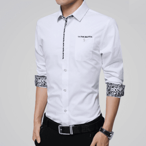 Men's Shirts Mens Long Sleeve Button Down Shirts Floral Detail