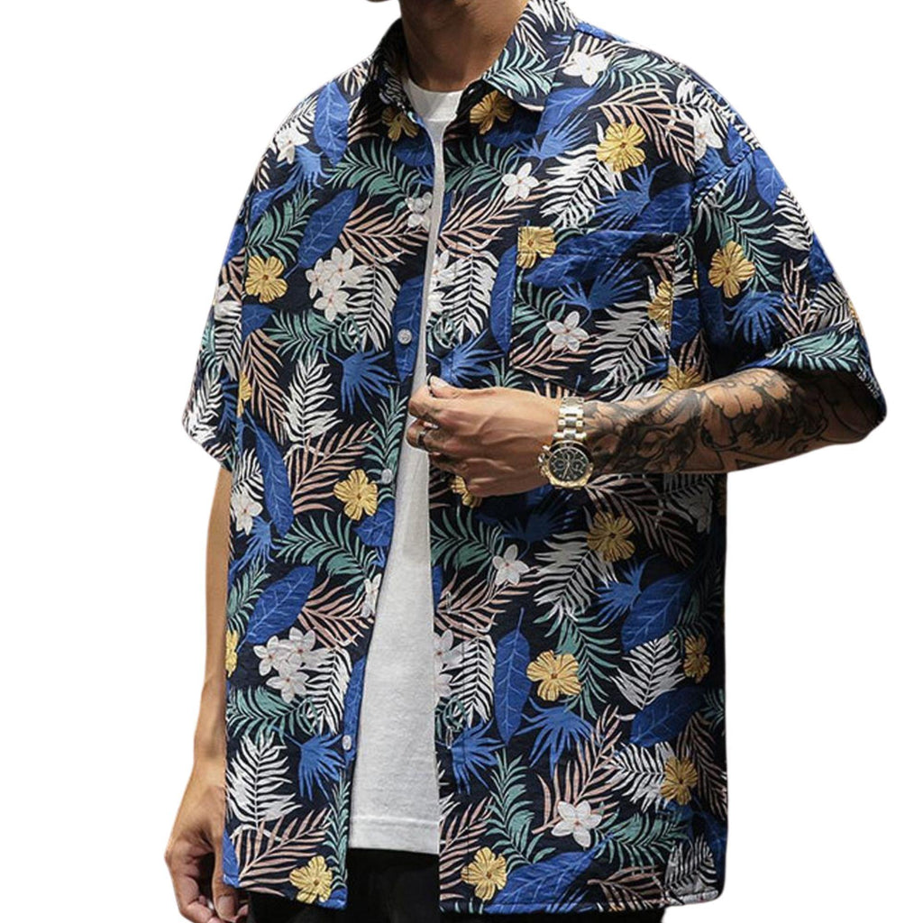 Men's Shirts Mens Loose Fit Summer Hawaiian Shirt