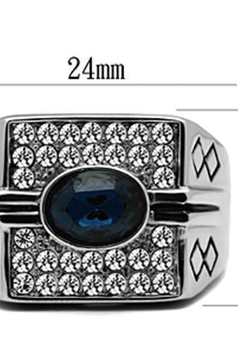 Men's Jewelry - Rings Mens Montana Blue Stainless Steel Synthetic Crystal Rings
