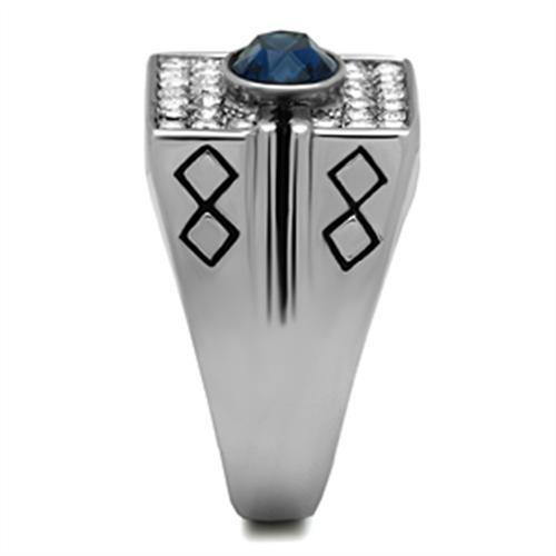 Men's Jewelry - Rings Mens Montana Blue Stainless Steel Synthetic Crystal Rings