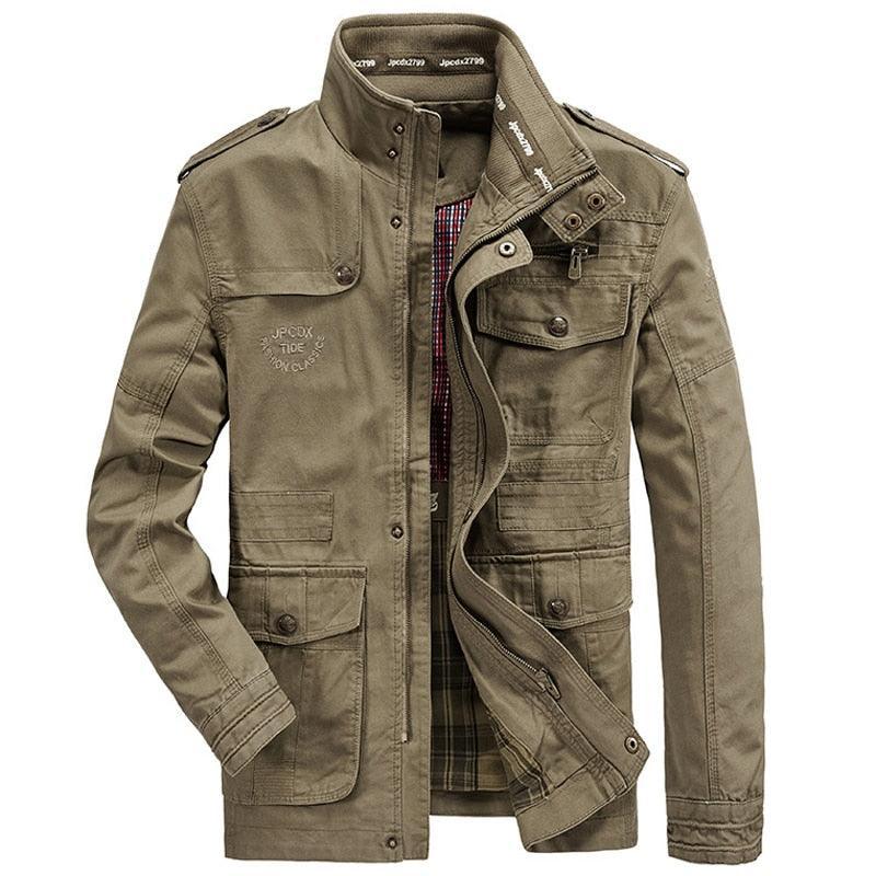 Men's Jackets Mens Multi-Pocket Jacket Plaid Lined Casual Outdoor Tactical...