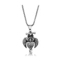 Men's owl pendant necklace in polished silver with detailed owl design for stylish accessorizing