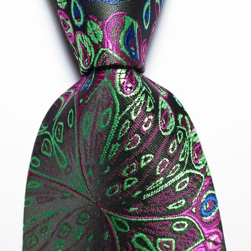 Men's Accessories - Ties Mens Paisley Floral Ties Silk Necktie Pink Green Blue
