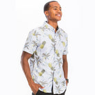 Stylish mens pineapple Hawaiian shirt with vibrant tropical print for casual summer outings