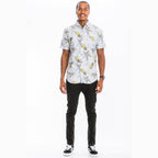 Mens pineapple Hawaiian shirt by VacationGrabs featuring a tropical pineapple print and short sleeves