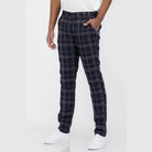 Mens Pink Plaid Trousers by VacationGrabs in a stylish fit with two side pockets