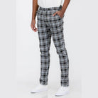 Mens Plaid Slim Fit Pants from VacationGrabs in gray and black with a stylish design