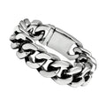 Men's polished stainless steel bracelet with a chunky chain design for a stylish look