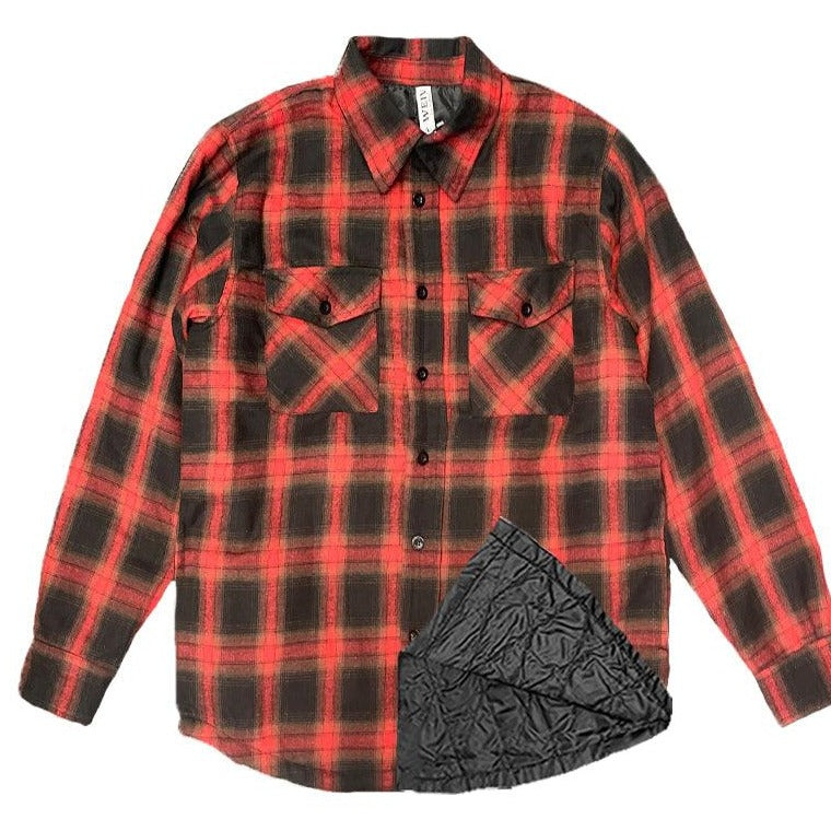 Men's Shirts - Flannels Mens Red Quilted Flannel Shirt