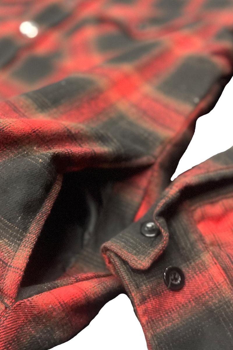 Men's Shirts - Flannels Mens Red Quilted Flannel Shirt