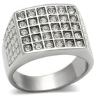 Men's Jewelry - Rings Mens Rhinestone Grid Stainless Steel Synthetic Crystal Ring