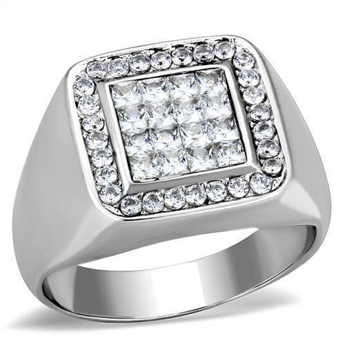 Men's Jewelry - Rings Mens Rhinestone Stainless Steel Ring Cubic Zirconia Style