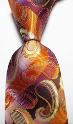 VacationGrabs men's silk neckties in vibrant colors featuring a stylish paisley pattern