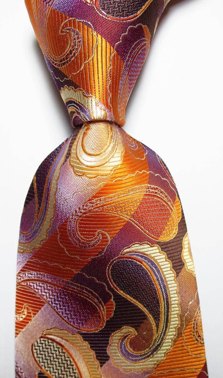 VacationGrabs men's silk neckties in vibrant colors featuring a stylish paisley pattern