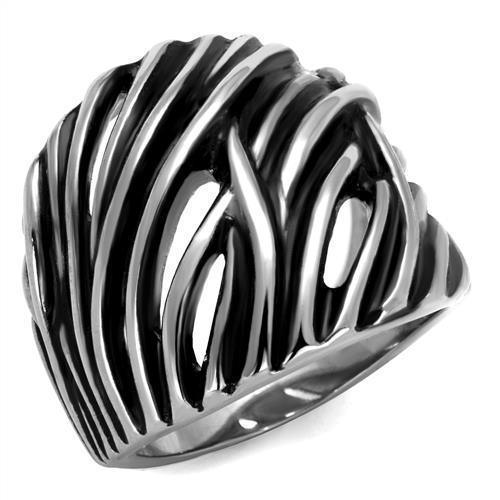 Men's Jewelry - Rings Mens Silver Black Woven Stainless Steel Epoxy Rings