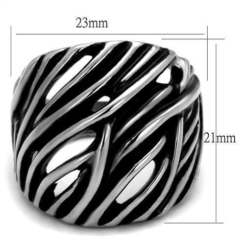Men's Jewelry - Rings Mens Silver Black Woven Stainless Steel Epoxy Rings