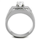 Men's Jewelry - Rings Mens Silver Gem Stainless Steel Cubic Zirconia Ring Style