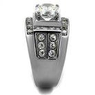 Men's Jewelry - Rings Mens Silver Rhinestone Jeweled Ring Stainless Steel Zirconia