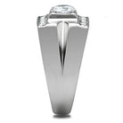 Men's Jewelry - Rings Mens Silver Rhinestone Stainless Steel Cubic Zirconia Ring Style