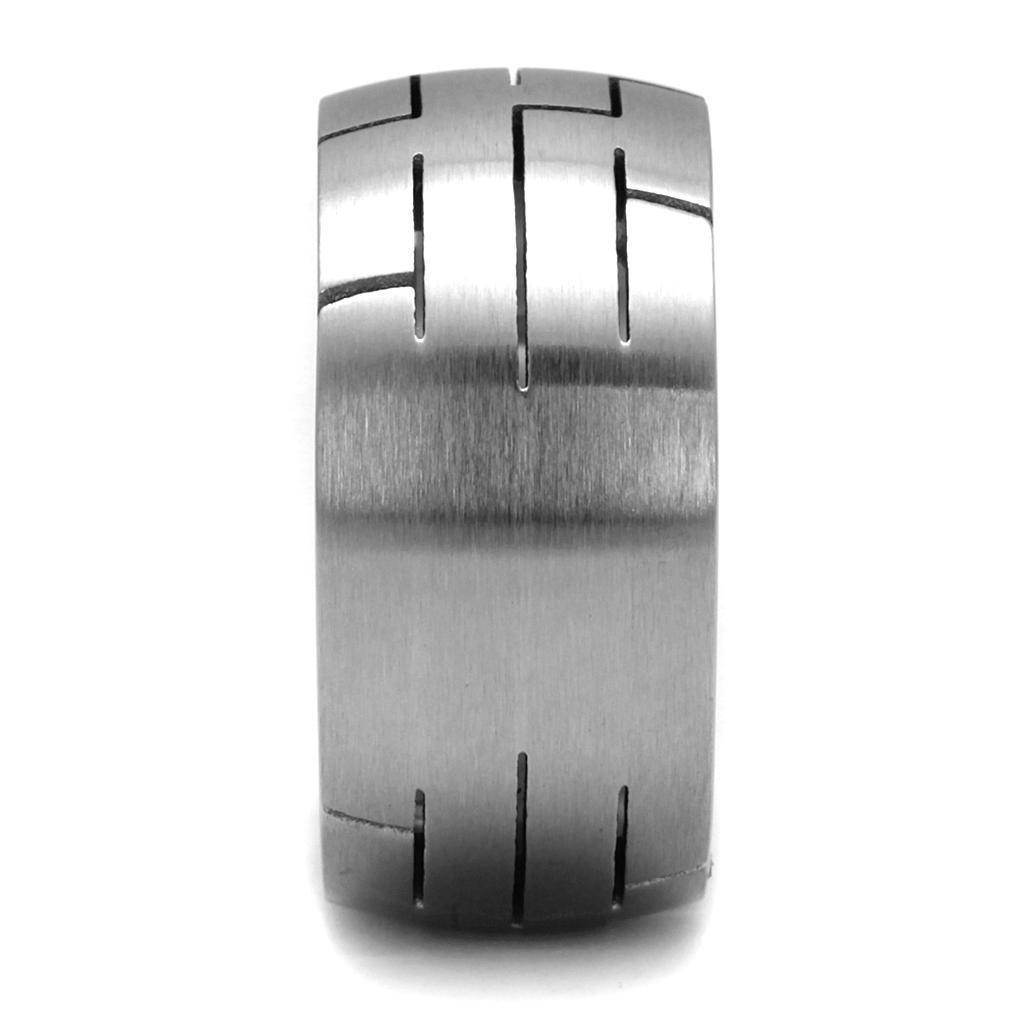 Men's silver stainless steel rings with a brushed finish and unique design for stylish everyday wear