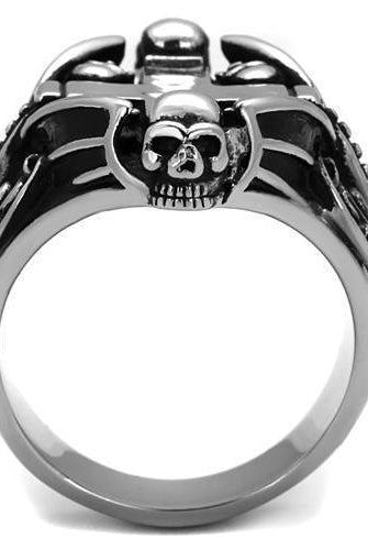 Men's Jewelry - Rings Mens Skull And Cross Stainless Steel Epoxy Ring