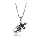 Men's skull pendant necklace featuring a unique design with an axe and chain detail