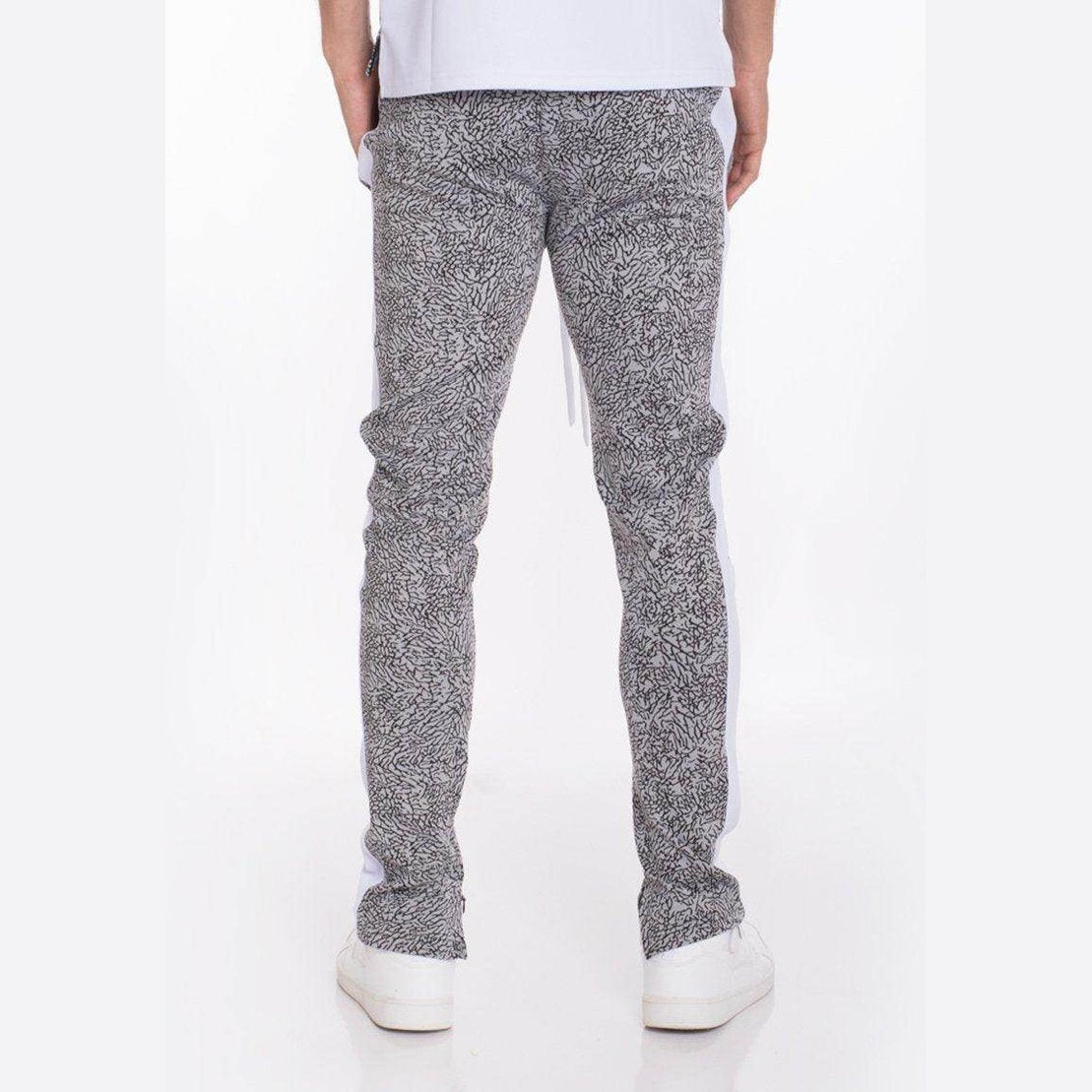 Mens Slim Joggers with White Noise Print from VacationGrabs for a modern, stylish look