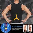 Mens slimming body shaper vest providing back support and posture correction for comfort and confidence