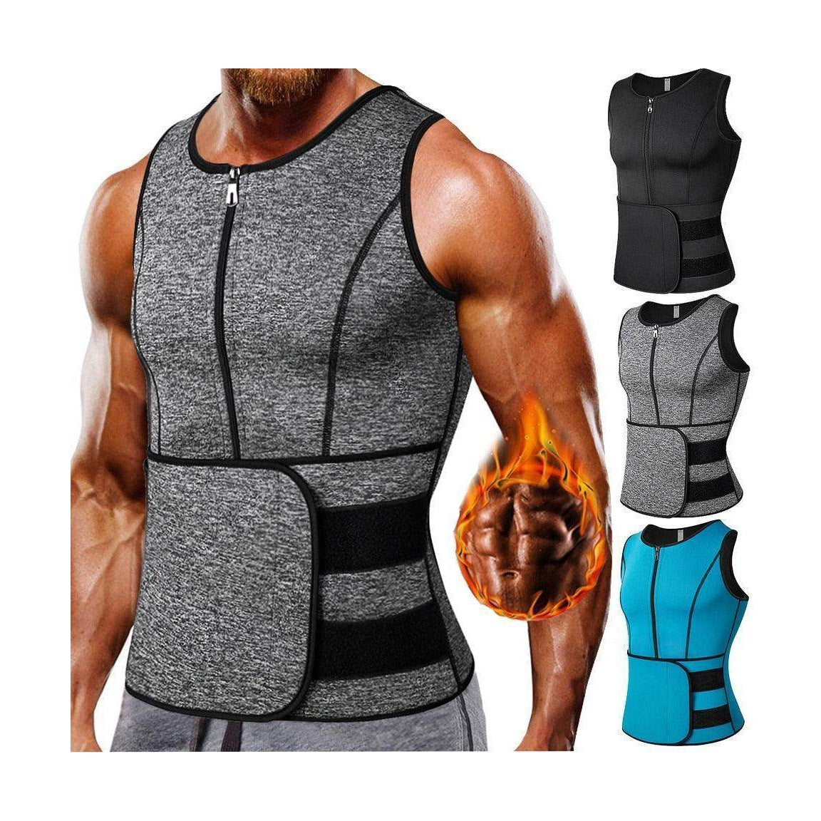 Mens Slimming Body Shaper Vest in various colors for fitness and weight loss support
