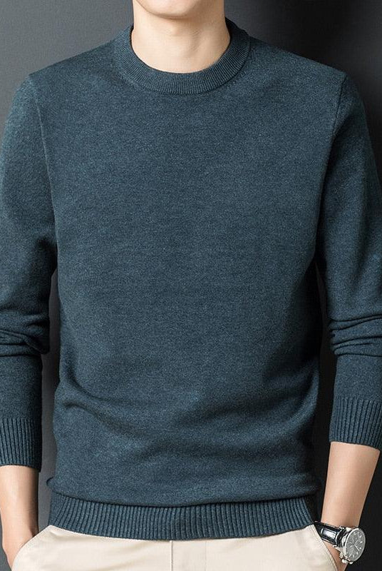 Men's Sweaters Mens Solid Color Crew Neck Pullover Sweater