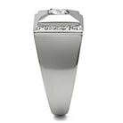 Men's Jewelry - Rings Mens Square Stacked Stainless Steel Cubic Zirconia Ring