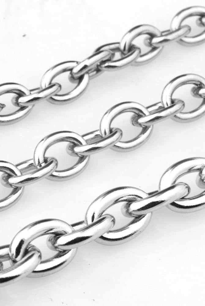Men's Jewelry - Necklaces Mens Stainless Steel Big O Link Chain Urban Hip Hop Necklace