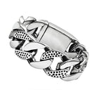 Stylish men's stainless steel bracelet with a modern design featuring bold links