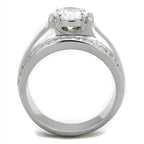 Mens stainless steel ring with a large centerpiece and elegant side detailing for a sophisticated look