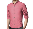 Men's Shirts Mens Stand Collar Mandarin Shirt