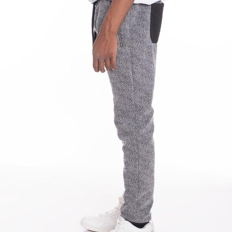 Men's Pants - Joggers Mens Static Speckled Gray Black Contrasted Jogger Pants