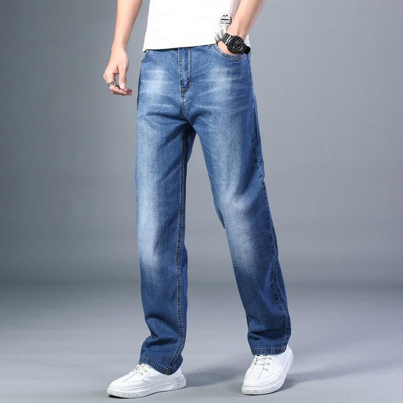 Mens Straight Leg Loose Jeans Classic Style Stretch Baggy Pants –  VacationGrabs