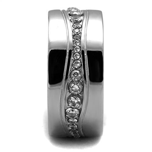 Men's Jewelry - Rings Mens Thick Silver Tone Stainless Steel Cubic Zirconia Rings