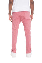 Men's Pants - Jeans Mens Trendy Salmon Pink Stretch Denim Jeans