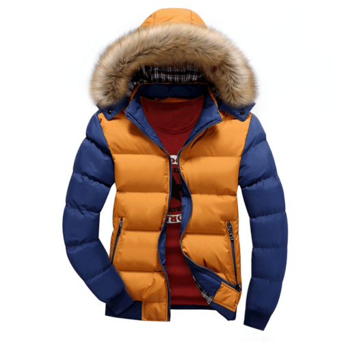 Men's Jackets Mens Two Tone Puffer Jacket With Removable Hood
