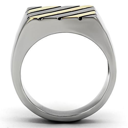 Men's Jewelry - Rings Mens Two Tone Striped Stainless Steel No Stone Rings