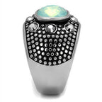 Mens vacation jewelry ring with a large stone and metallic accents for stylish summer looks