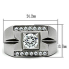 Stylish men's vacation jewelry ring featuring a large center stone and accent crystals for a bold look