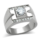 Stylish Men's Vacation Jewelry Ring with a Central Stone and Sparkling Accent Stones