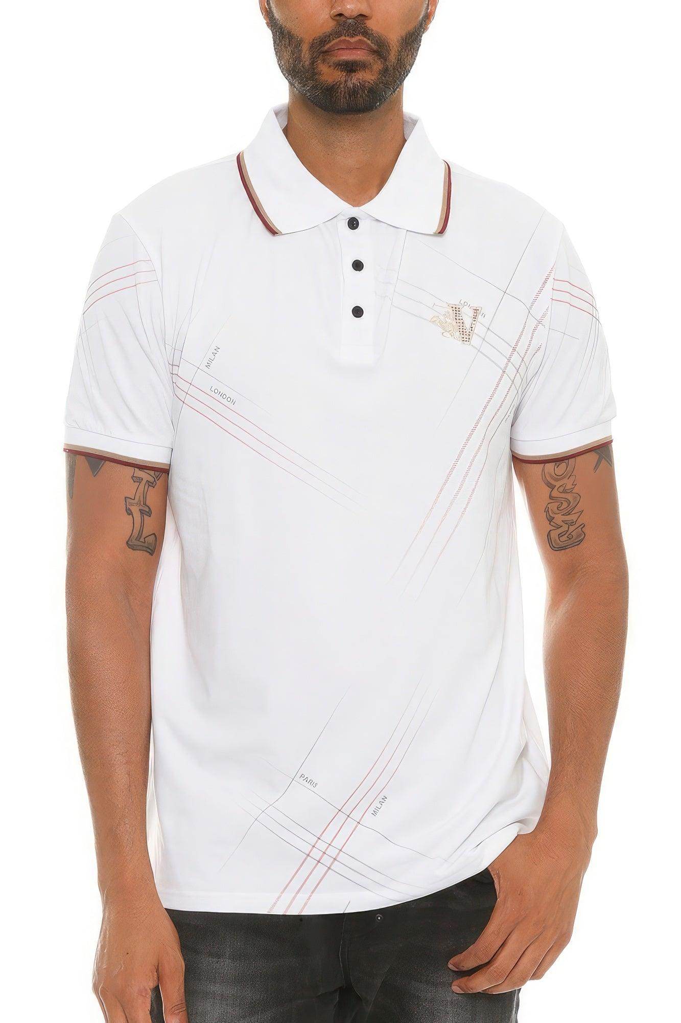 Mens Vacation Polo Shirt in White with Stylish Design and Comfortable Fit by VacationGrabs