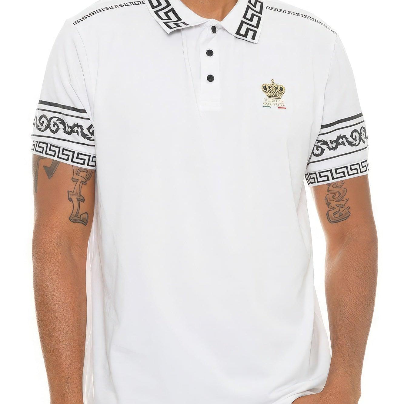 Men's Shirts Mens Version Couture Polo Button Down Shirt White