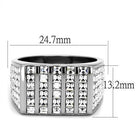 Men's Jewelry - Rings Mens Vertical Rhinestone Ring Stainless Steel Synthetic Crystal