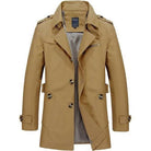 Men's Jackets Mens Windbreaker Notch Lapel Single Breasted Jacket Coat