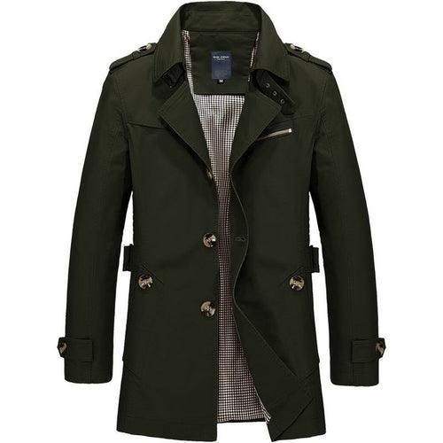 Men's Jackets Mens Windbreaker Notch Lapel Single Breasted Jacket Coat